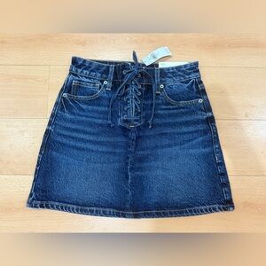NWT American Eagle lace up denim mini skirt size 0